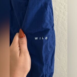 WILO wind breaker joggers, size small, royal blue